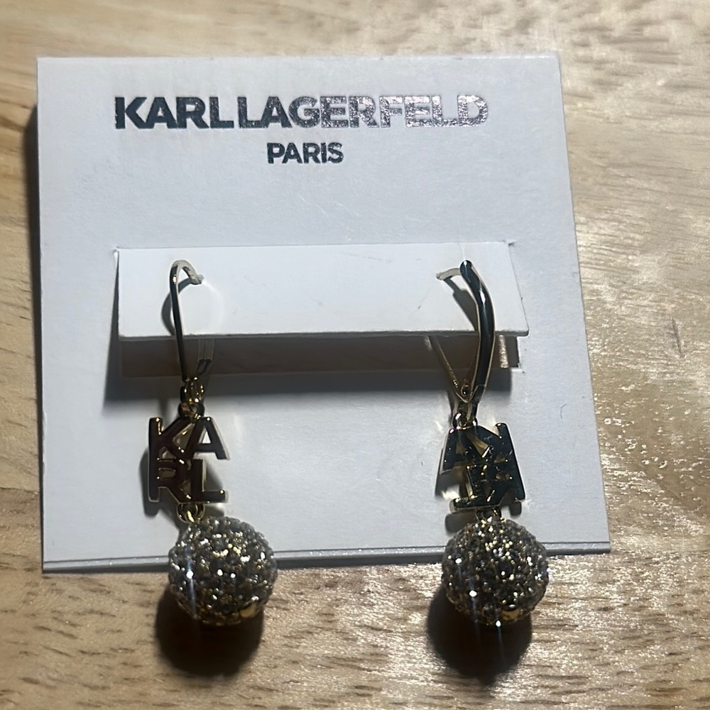 Karl Lagerfeld Gold and Silver Drop Earrings